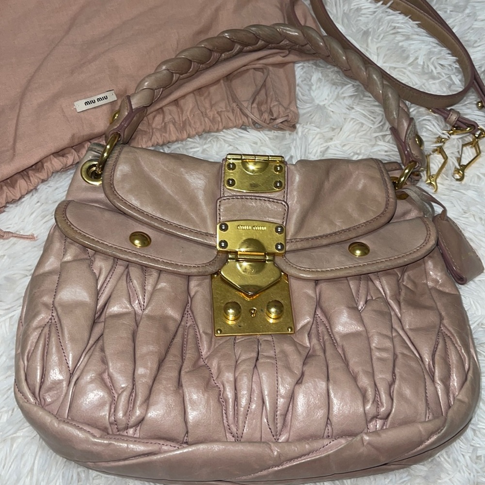 Miu miu pink Matellase Crossbody